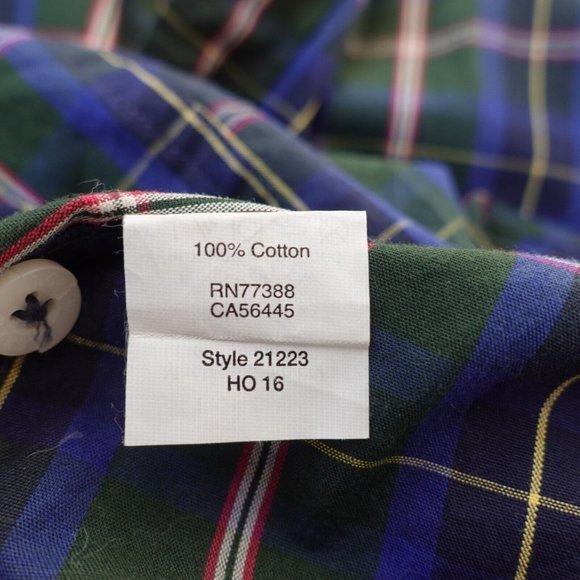 J Crew Shirt Small Cotton Slim Fit Button Down Green Plaid Tartan Cabincore‎ - Picture 8 of 9